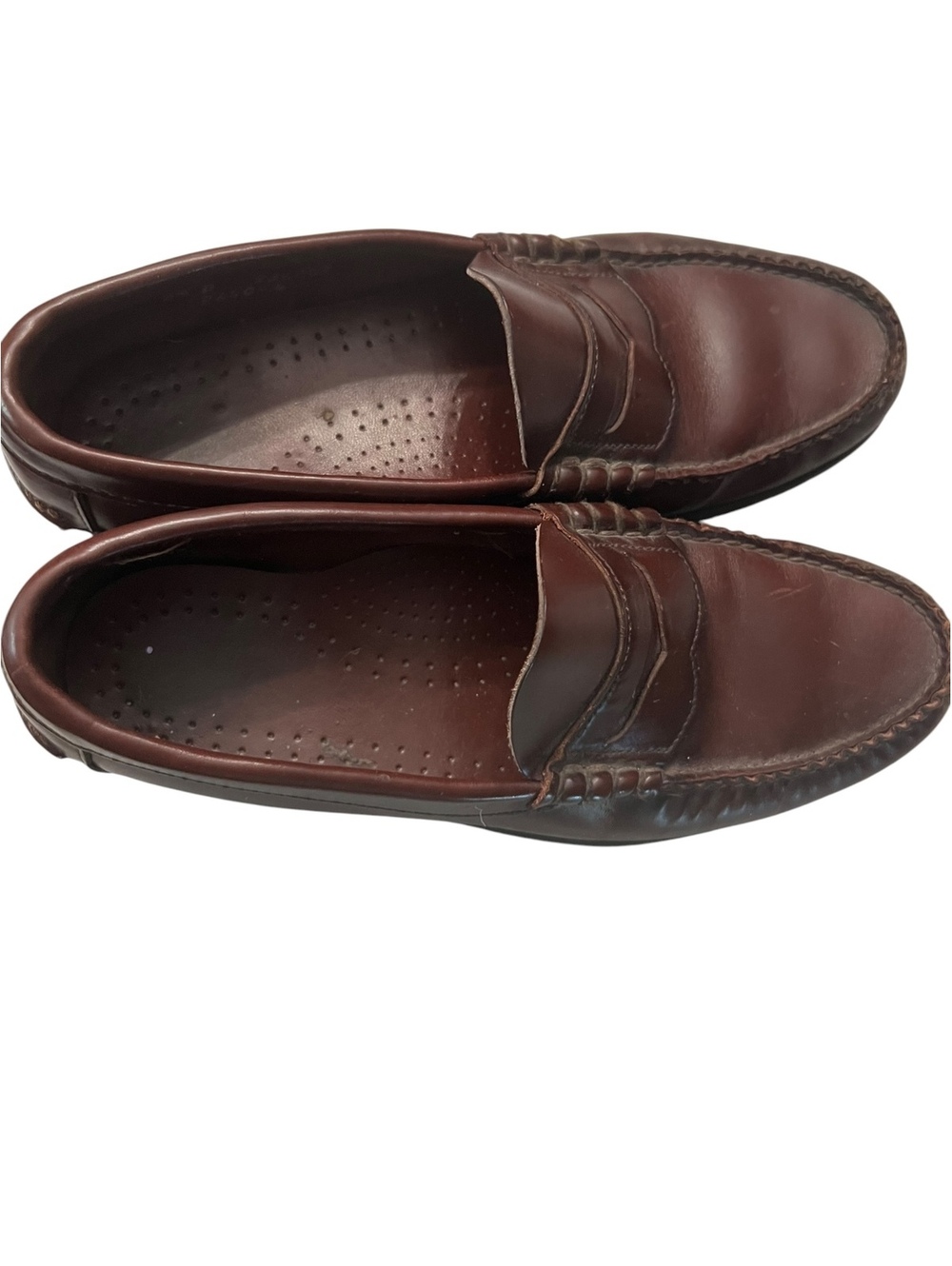 Burgundy Leather Penny Loafers 6.5 D Classic Preppy - Picture 3 of 6